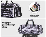 LHI 50L Tactical Duffle Bag for Men, 3 - in - 1 Gym Duffle and Backpack, Shoe Compartment, Laptop Sleeve and MOLLE, Carry - On Travel Weekender and Overnight Bag – Black and White