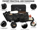 LHI 50L Tactical Duffle Bag for Men, 3 - in - 1 Gym Duffle and Backpack, Shoe Compartment, Laptop Sleeve and MOLLE, Carry - On Travel Weekender and Overnight Bag – Black CP Camo
