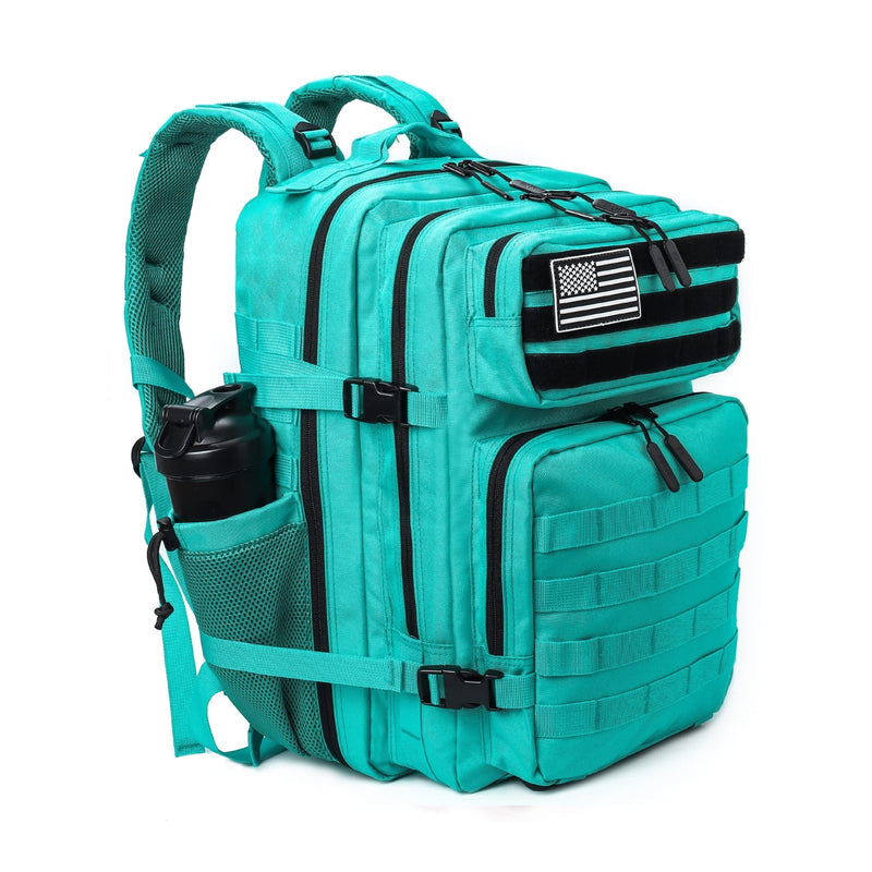 LHI Military Tactical Backpack for Men and Women 45L Army 3 Days Assault Pack Bag Large Rucksack with Molle System - Lake Blue