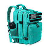 LHI Military Tactical Backpack for Men and Women 45L Army 3 Days Assault Pack Bag Large Rucksack with Molle System - Lake Blue