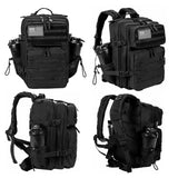 LHI Tactical Military Backpack for Men and Women 25L Army Assault Pack Bag Large Rucksack with Molle System - Black