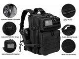 LHI Tactical Military Backpack for Men and Women 25L Army Assault Pack Bag Large Rucksack with Molle System - Black