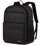 LIBENED School Backpack Teen Boys and Girls, Classical Basic Black Backpack, 15.6 Inch Laptop Bookbag for Women Men, and College High School