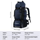 LibSkyln 90L Hiking Backpack, Camping Travel Backpack with Rain Cover Lightweight Travel Daypack for Climbing Camping Touring (Blue)