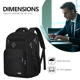 LIECDRO Black Backpack for Men, School Backpack for Boys Teens,15.6 inch Laptop Back Pack with Reinforced Straps, Backpacks for School Business Work College Travel, College Book Bag, Bookbag