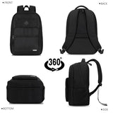 LIECDRO Black Backpack for Men, School Backpack for Boys Teens,15.6 inch Laptop Back Pack with Reinforced Straps, Backpacks for School Business Work College Travel, College Book Bag, Bookbag