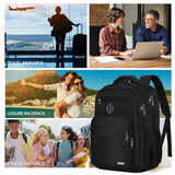 LIECDRO Black Backpack for Men, School Backpack for Boys Teens,15.6 inch Laptop Back Pack with Reinforced Straps, Backpacks for School Business Work College Travel, College Book Bag, Bookbag