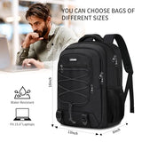 LIECDRO Black School Backpacks for Boys Teens, Backpack for Men,15.6 inch Laptop Back Pack with Reinforced Straps, Large College Book Bag, Business Work Travel Bookbag