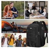 LIECDRO Black School Backpacks for Boys Teens, Backpack for Men,15.6 inch Laptop Back Pack with Reinforced Straps, Large College Book Bag, Business Work Travel Bookbag
