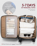 Lifeamar Carry On Luggage 22x14x9 Airline Approved, 20 Inch Softside Suitcase with 360° Spinner Wheels & TSA Lock, Ultra - Lightweight Water - Resistant Large Capacity Luggage for Women & Men