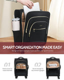 Lifeamar Carry On Luggage 22x14x9 Airline Approved, 20 Inch Softside Suitcase with 360° Spinner Wheels & TSA Lock, Ultra - Lightweight Water - Resistant Large Capacity Luggage for Women & Men