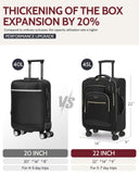 Lifeamar Carry On Luggage 22x14x9 Airline Approved, 20 Inch Softside Suitcase with 360° Spinner Wheels & TSA Lock, Ultra - Lightweight Water - Resistant Large Capacity Luggage for Women & Men