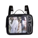 Lifelix Ita Bag Backpack, Convertible Crossbody Bag with Large Pin Display Window, Y2k Anime Cosplay Bookbag for Women Girls (Black) | Backpacks4Less