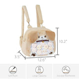 Lifelix Plush Dog Ita Bag Backpack for Kids - Cute Golden Border Collie Crossbody Shoulder Bag with Clear Display Window, Kawaii Stuffed Animal Bookbag for Girls Cosplay Anime Convention