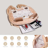 Lifelix Plush Dog Ita Bag Backpack for Kids - Cute Golden Border Collie Crossbody Shoulder Bag with Clear Display Window, Kawaii Stuffed Animal Bookbag for Girls Cosplay Anime Convention