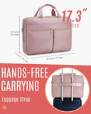 LIGHT FLIGHT 17.3 Inch Laptop Bag, Travel Business Briefcase,Water - Repellent Shoulder Messenger Bag,Large Computer Bag for Women Work Office,Nylon,Pink
