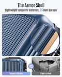 LIGHT FLIGHT Carry On Luggage 22x14x9 Airline Approved, Durable Hard Shell Carry On Suitcases with Wheels, Expandable Hardside Lightweight Travel Luggage with TSA Lock, Coffee Brown