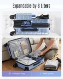 LIGHT FLIGHT Carry On Luggage 22x14x9 Airline Approved, Expandable Carry On Suitcases with Wheels, Lightweight Luggage, Durable Hard Shell 20 Inch Rolling Suit Case for Men Women Travel,Light Blue