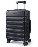 LIGHT FLIGHT Carry On Luggage 22x14x9 Airline Approved, Expandable Carry On Suitcases with Wheels, Lightweight Luggage, Durable Hard Shell 20 Inch Rolling Suit Case for Men Women Travel Black