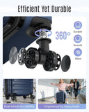 LIGHT FLIGHT Carry On Luggage 22x14x9 Airline Approved, Expandable Carry On Suitcases with Wheels, Lightweight Luggage, Durable Hard Shell 20 Inch Rolling Suit Case for Men Women Travel, Dark Blue