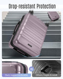 LIGHT FLIGHT Carry On Luggage 22x14x9 Airline Approved, Expandable Carry On Suitcases with Wheels, Lightweight Luggage, Durable Hard Shell 20 Inch Rolling Suit Case for Men Women Travel,Rose Purple