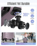 LIGHT FLIGHT Carry On Luggage 22x14x9 Airline Approved, Expandable Carry On Suitcases with Wheels, Lightweight Luggage, Durable Hard Shell 20 Inch Rolling Suit Case for Men Women Travel,Rose Purple