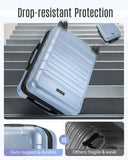 LIGHT FLIGHT Carry On Luggage 22x14x9 Airline Approved, Expandable Carry On Suitcases with Wheels, Lightweight Luggage, Durable Hard Shell 20 Inch Rolling Suit Case for Men Women Travel,Light Blue