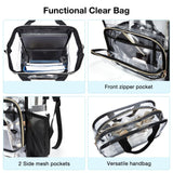LIGHT FLIGHT Clear Backpack Heavy Duty Transparent Backpack Set See Through Bookbags Durable Backpacks for College, Security, Black