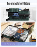 LIGHT FLIGHT Expandable Carry On Luggage 22x14x9 Airline Approved with Double Spinner Wheels, 20 Inch Lightweight Hard Shell Rolling Suitcases with TSA Lock, Pine Green