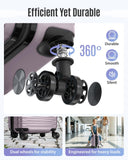 LIGHT FLIGHT Expandable Carry On Luggage 22x14x9 Airline Approved with Double Spinner Wheels, 20 Inch Lightweight Hard Shell Rolling Suitcases with TSA Lock, Rose Purple