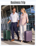 LIGHT FLIGHT Expandable Carry On Luggage 22x14x9 Airline Approved with Double Spinner Wheels, 20 Inch Lightweight Hard Shell Rolling Suitcases with TSA Lock, Rose Purple