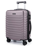LIGHT FLIGHT Expandable Carry On Luggage 22x14x9 Airline Approved with Double Spinner Wheels, 20 Inch Lightweight Hard Shell Rolling Suitcases with TSA Lock, Rose Purple