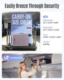 LIGHT FLIGHT Expandable Carry On Luggage 22x14x9 Airline Approved with Double Spinner Wheels, 20 Inch Lightweight Hard Shell Rolling Suitcases with TSA Lock, Rose Purple
