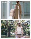 LIGHT FLIGHT Laptop Backpack for Women, 15.6 Inch Work Bag Business Backpack, Water Resistant Travel Bags for College, Beige