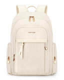 LIGHT FLIGHT Laptop Backpack for Women, 15.6 Inch Work Bag Business Backpack, Water Resistant Travel Bags for College, Beige