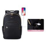 LIGHT FLIGHT Laptop Backpack for Women, Travel BookBag for 17.3 Inch Computer, Backpack for Work Travel College, Large Black
