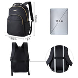 LIGHT FLIGHT Laptop Backpack for Women, Travel BookBag for 17.3 Inch Computer, Backpack for Work Travel College, Large Black