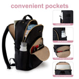 LIGHT FLIGHT Laptop Backpack for Women, Travel BookBag for 17.3 Inch Computer, Backpack for Work Travel College, Large Black