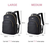 LIGHT FLIGHT Laptop Backpack for Women, Travel BookBag for 17.3 Inch Computer, Backpack for Work Travel College, Large Black