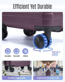 LIGHT FLIGHT Luggage Sets, 3 Piece Durable Suitcase Set with Spinner Wheels, 3 Pcs Hard Shell Lightweight Luggage with TSA Lock, Large Checked Travel Suitcases, 20/24/28 Inch,Purple