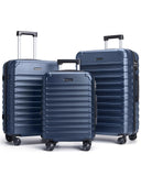 LIGHT FLIGHT Luggage Sets, 3 Piece Durable Suitcase Set with Spinner Wheels, 3 Pcs Hardside Lightweight luggage with TSA Lock, Large Checked Travel Suitcases, 20/24/28 Inch, Dark Blue