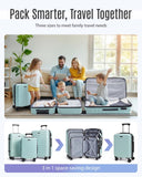 LIGHT FLIGHT Luggage Sets, 3 Piece Durable Suitcase Set with Spinner Wheels, 3 Pcs Hardside Lightweight luggage with TSA Lock, Large Checked Travel Suitcases, 20/24/28 Inch,Mint Green