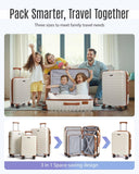 LIGHT FLIGHT Luggage Sets, 3 Piece Durable Suitcase Set with Spinner Wheels, 3 Pcs Hardside Lightweight luggage with TSA Lock, Large Checked Travel Suitcases, 20/24/28 Inch,White