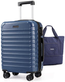 LIGHT FLIGHT Luggage Sets, Carry On Luggage 22x14x9 Airline Approved, Carry On Travel Bag Suitcases with Wheels, Expandable Hardside Lightweight Rolling with TSA Lock 2-Piece Set (DB/20),Royal Blue