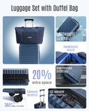 LIGHT FLIGHT Luggage Sets, Carry On Luggage 22x14x9 Airline Approved, Carry On Travel Bag Suitcases with Wheels, Expandable Hardside Lightweight Rolling with TSA Lock 2 - Piece Set (DB/20),Royal Blue