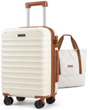 LIGHT FLIGHT Luggage Sets, Carry On Luggage 22x14x9 Airline Approved, Carry On Travel Bag Suitcases with Wheels, Expandable Hardside Lightweight Rolling with TSA Lock 2 - Piece Set (DB/20),Beige