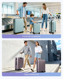 LIGHT FLIGHT Luggage Sets, Durable Hard Shell 3 Piece Set Suitcase with Spinner Wheels, Hardside Lightweight Luggage set with TSA Lock, Large Travel Luggage Set (20" 24" 28"), Rose Purple