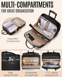 LIGHT FLIGHT Rolling Laptop Bag, 17.3 inch Rolling Briefcase for Women, Computer Bag with Wheels, Overnight Roller for Carry on Travel Work Business, Black