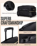 LIGHT FLIGHT Rolling Laptop Bag, 17.3 inch Rolling Briefcase for Women, Computer Bag with Wheels, Overnight Roller for Carry on Travel Work Business, Black