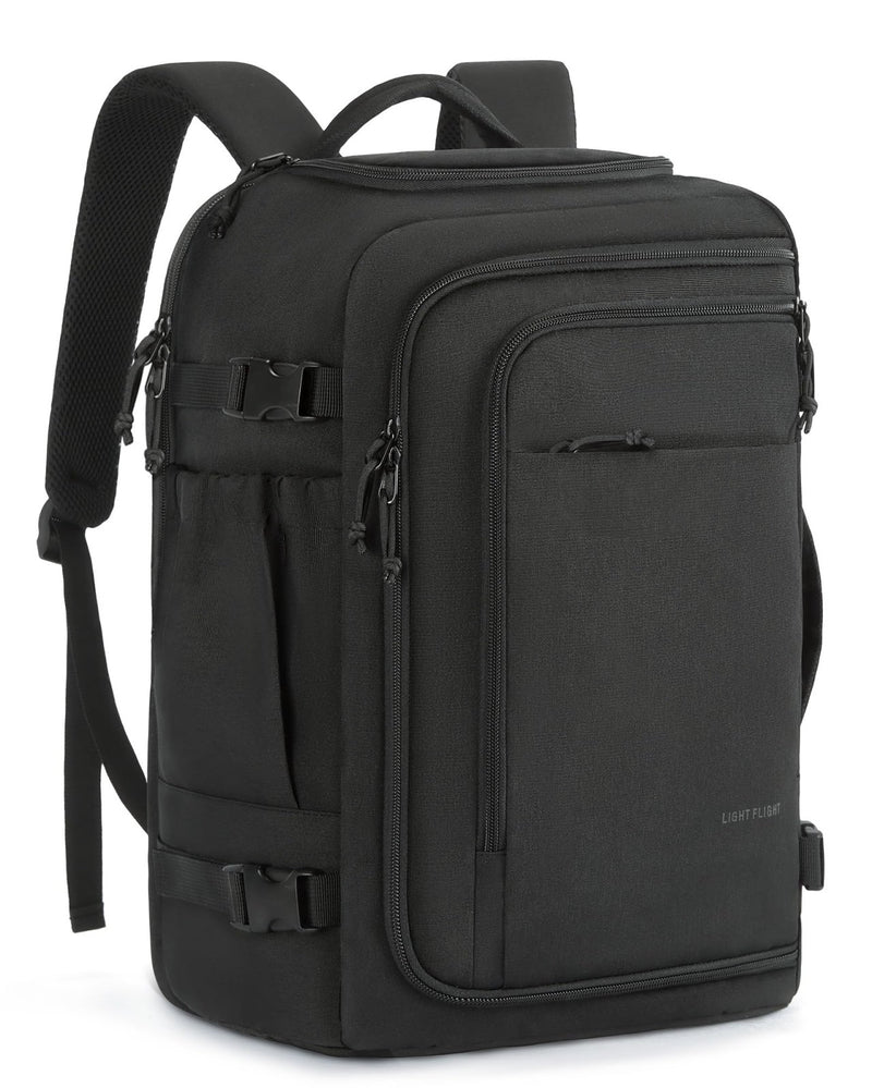 LIGHT FLIGHT Travel Backpack Carry On Flight Approved TSA Friendly Backpack Water - resistant Lightweight Business Large Weekender Bag Casual Daypack 15.6" Laptop Backpack for Men Women,Black